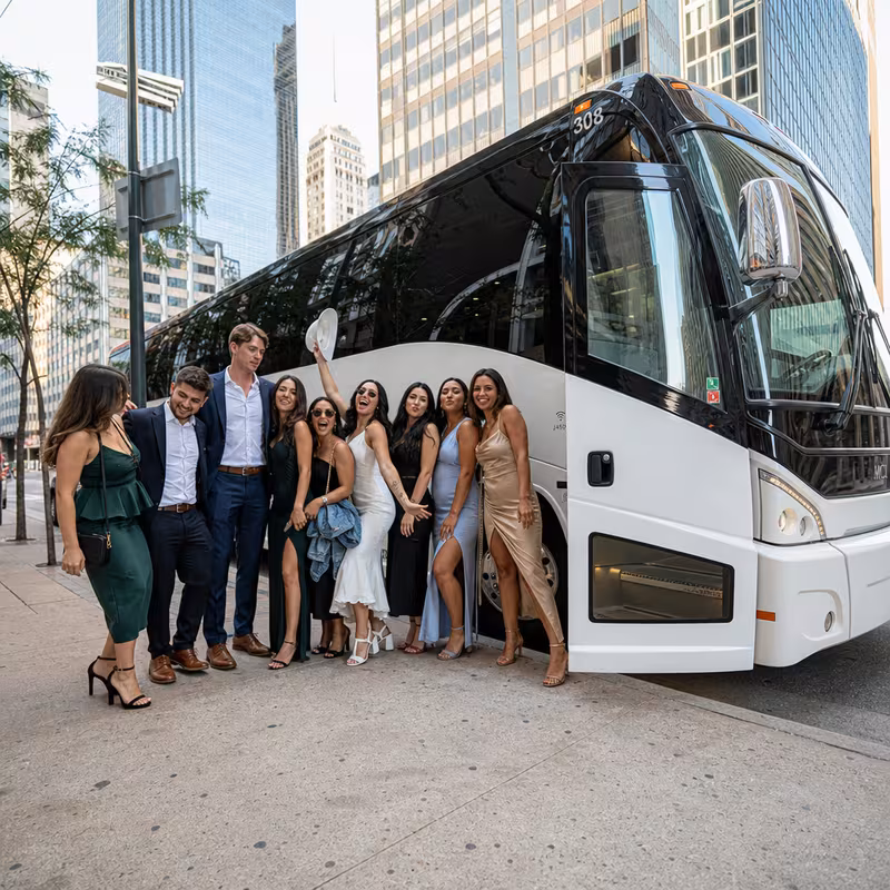 Passengers loading luggage while boarding an Minneapolis group shuttle