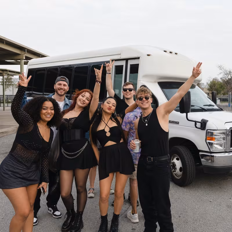 Black Mercedes Sprinter van staged for an Minneapolis Concert Transportation group