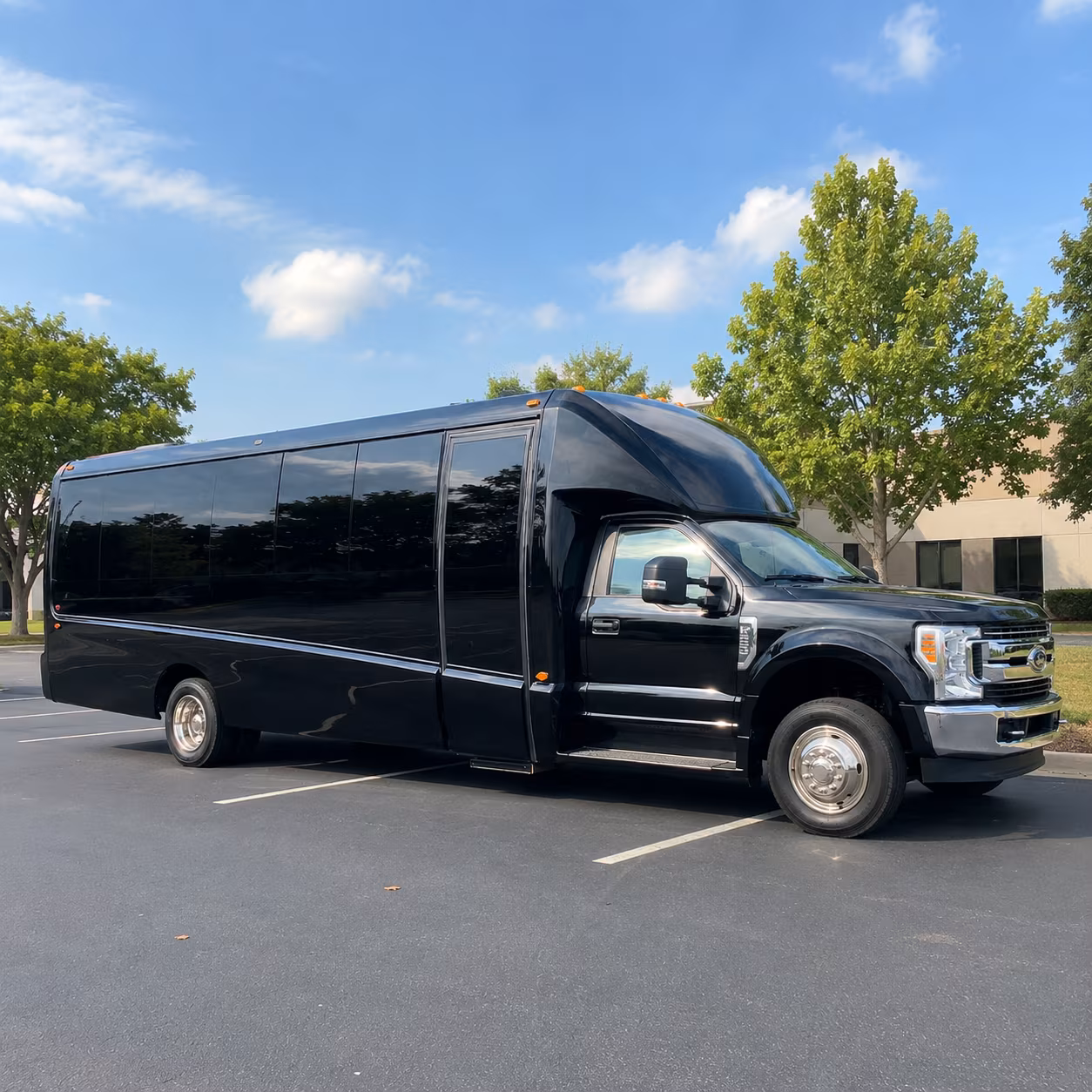 Minneapolis School Event Transportation party bus exterior