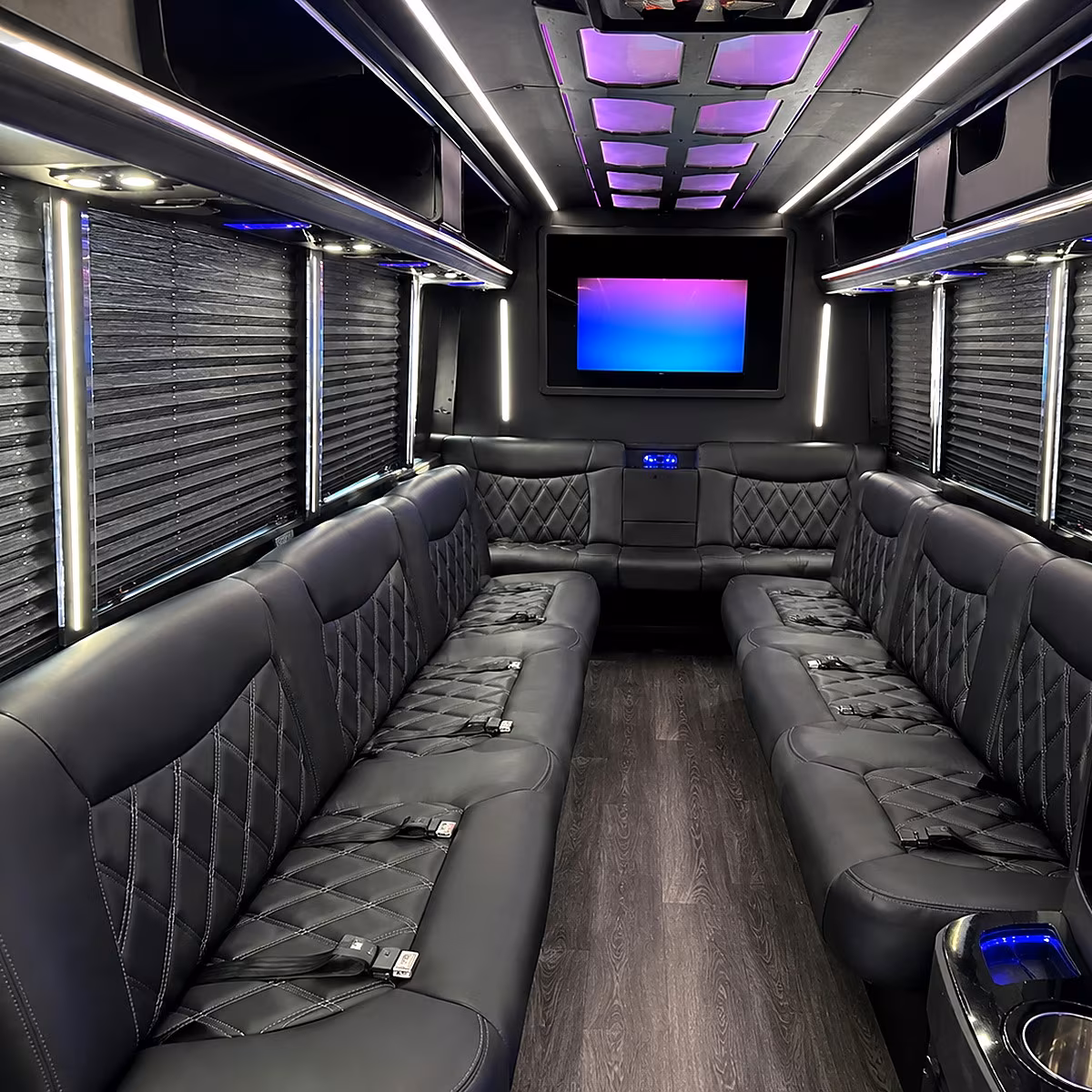 Minneapolis Sporting Event Transportation party bus interior