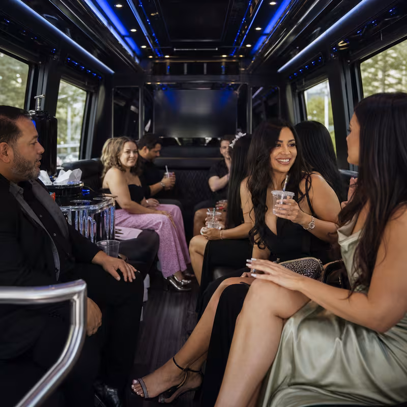 Black Mercedes Sprinter van staged for an Minneapolis Private Event Transportation group