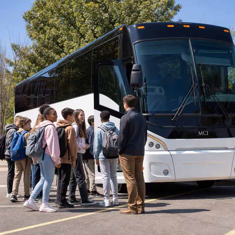 Black Mercedes Sprinter van staged for an Minneapolis School Transportation group